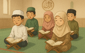 Ilustrasi Anak-anak Mengaji